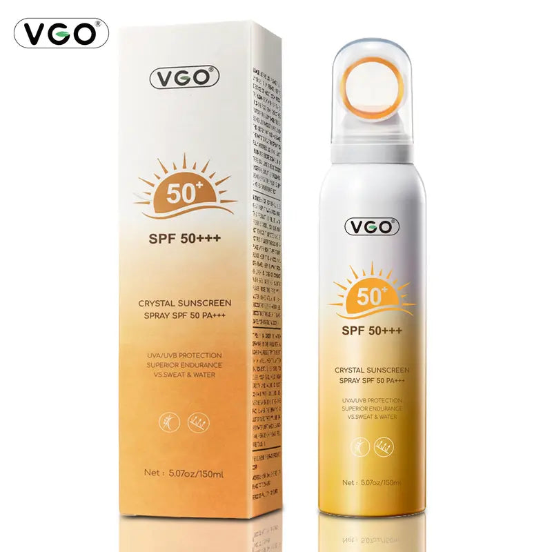 Vgo-Crystal Sunscreen Spray SPF 50 PA +++ Waterproof Sweatproof High-Efficiency Sunscreen Fine Mist Spray-A