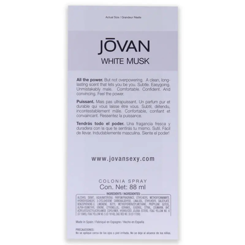 Jovan White Musk by Jovan for Men - 3 Oz EDC Spray