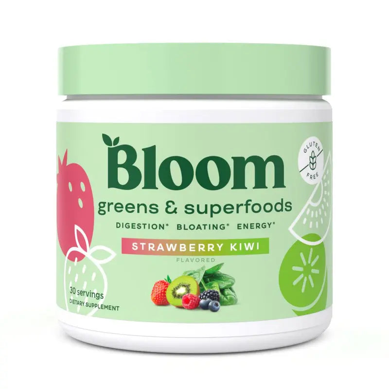 30Ct Bloom Nutrition Greens and Superfoods Powder - Probiotics for Digestive Health & Bloating Relief for Women, Digestive Enzymes for Gut Health, Best Tasting Greens