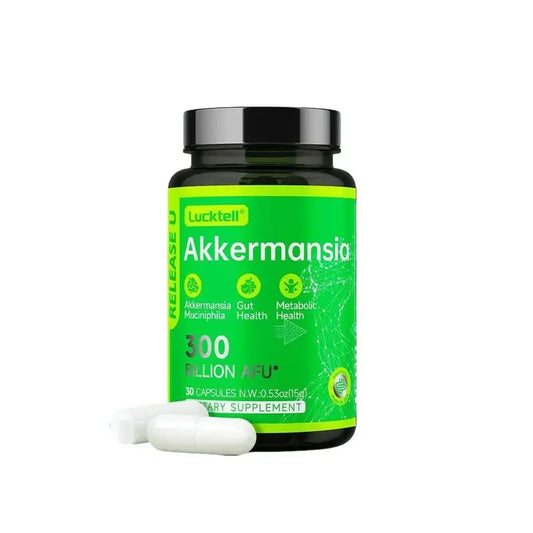 Akkermansia Probiotics - Probiotics for Men, Probiotics for Women, Prebiotics for Men & Women, Digestive Health, Daily Probiotics for Gut Health, Gluten Free, 300 Billion Probiotics, Edible Healthcare, Fitness Optimum, 30 Capsules,