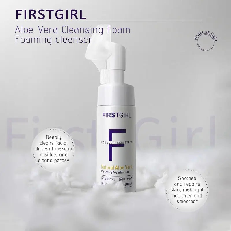 FIRSTGIRL Facial Cleanser, Skin Care Deepcleansing Moisturizing Facial Cleanser, Facialcleansers,Vitamin E & Aloe Vera Cleansing Milksilicone Brush Cleansing Skin Care Face Washcream Gentle Cleansing Moisturizing Cleanser