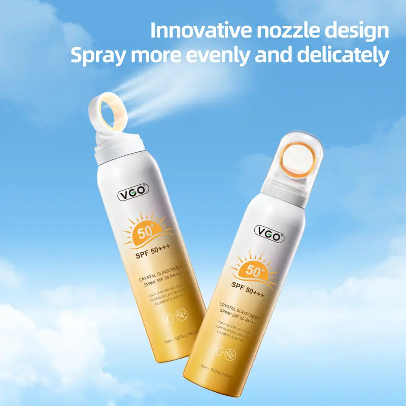 Vgo-Crystal Sunscreen Spray SPF 50 PA +++ Waterproof Sweatproof High-Efficiency Sunscreen Fine Mist Spray-A