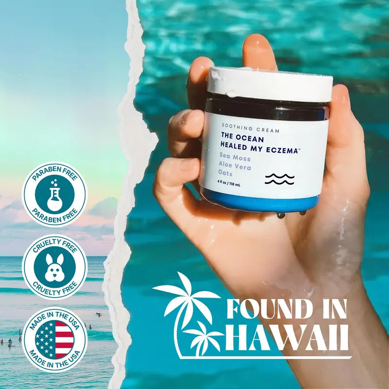 All Natural Eczema Soothing Cream | Made with Sea Moss! Sensitive Skin Dry Skin Hydrating Comfort Moisture | Fragrance Free Skincare Moisturizer Skin Repair