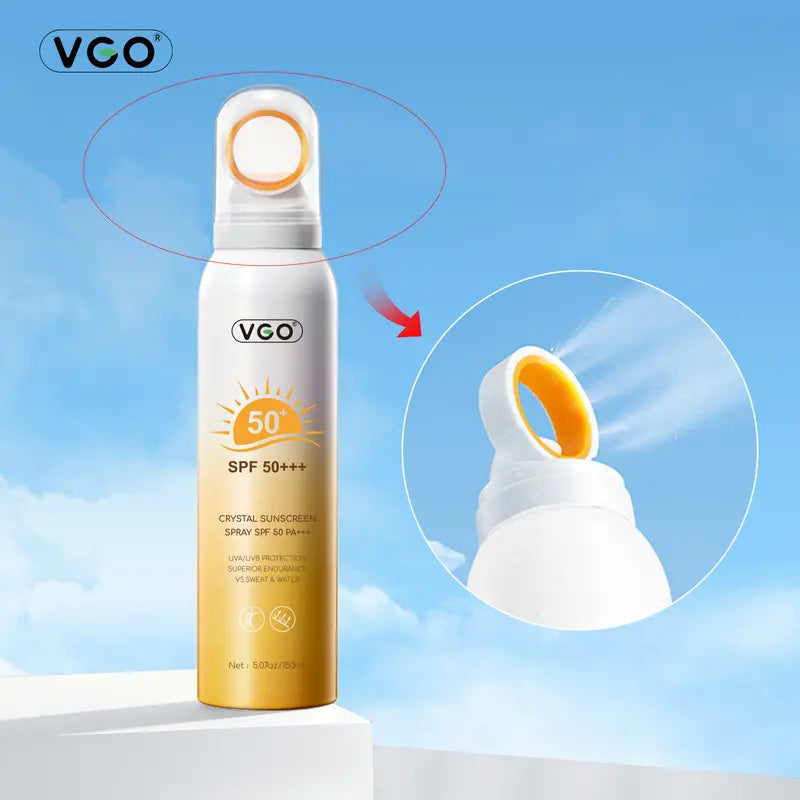 Vgo-Crystal Sunscreen Spray SPF 50 PA +++ Waterproof Sweatproof High-Efficiency Sunscreen Fine Mist Spray-A